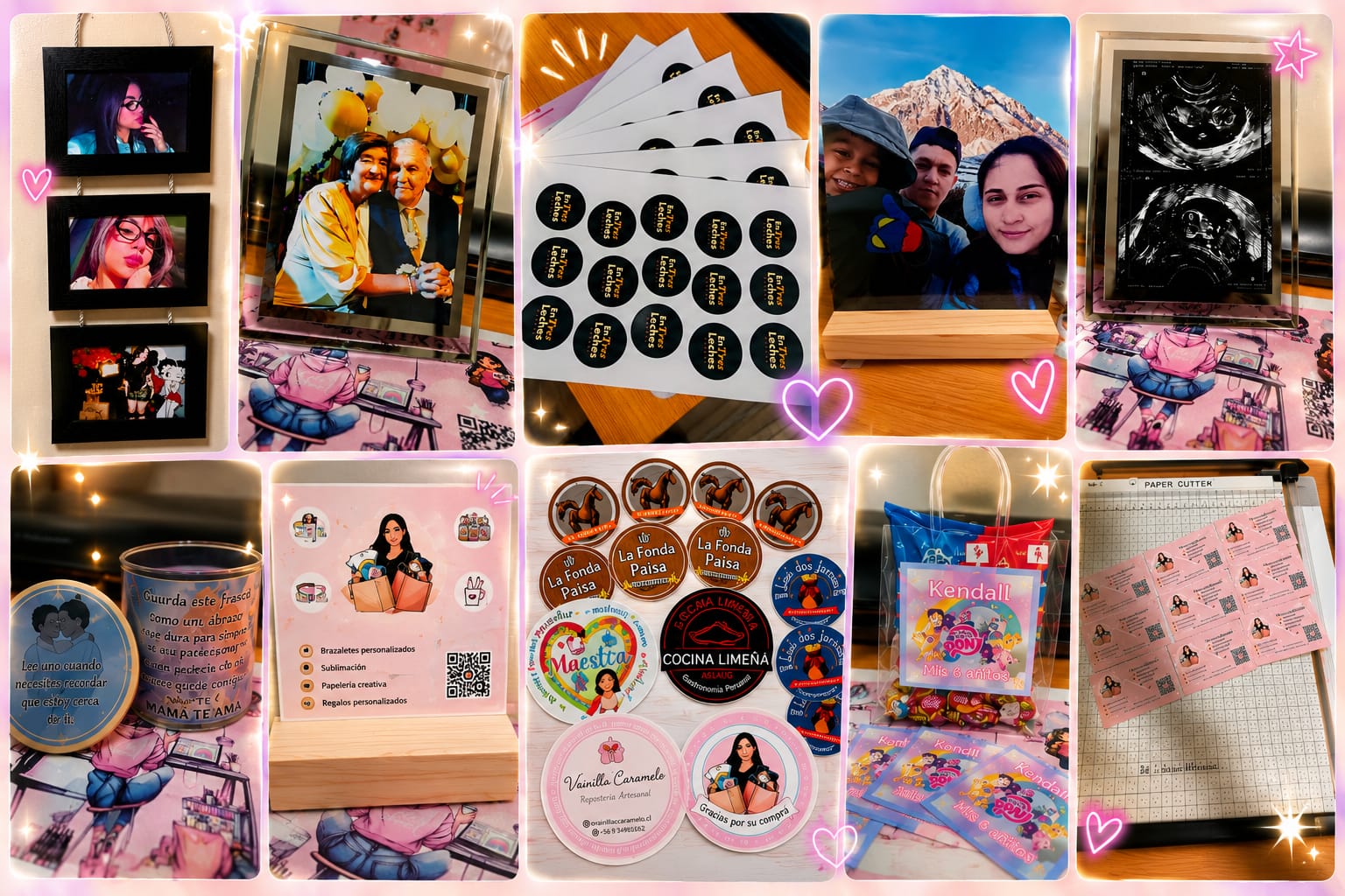 Productos personalizados Mi Mundo Mix: pulseras tyvek, sublimación y papelería