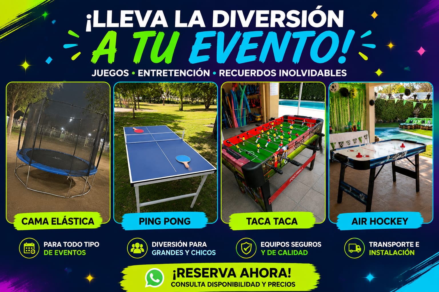 Transformamos tus celebraciones en experiencias únicas con diversión, juegos y entretenimiento profesional.